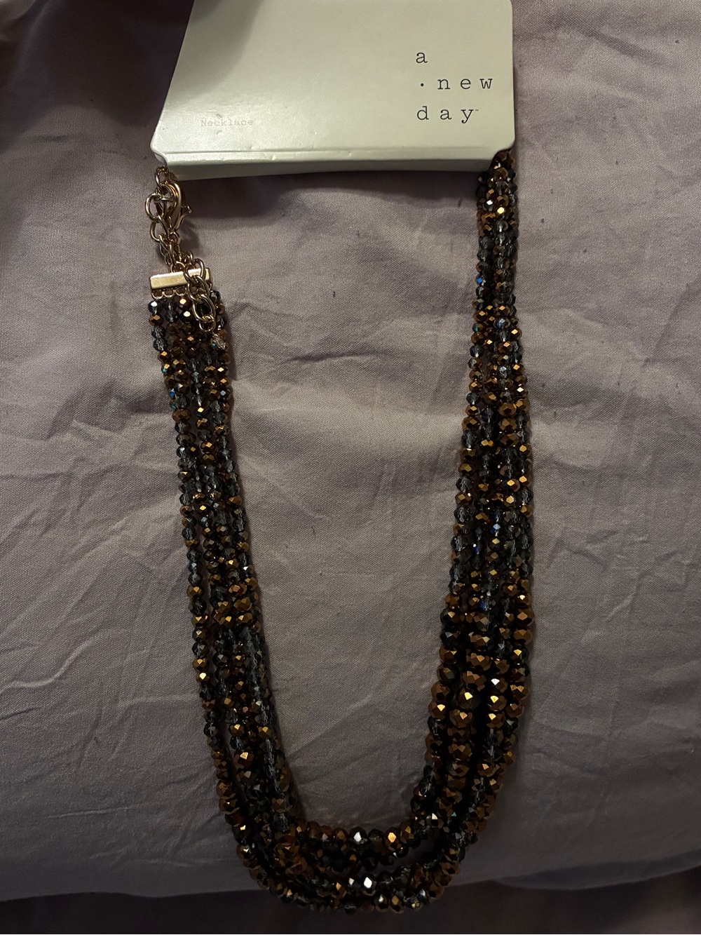 Multi-Strand Faceted Beaded Statement Necklace